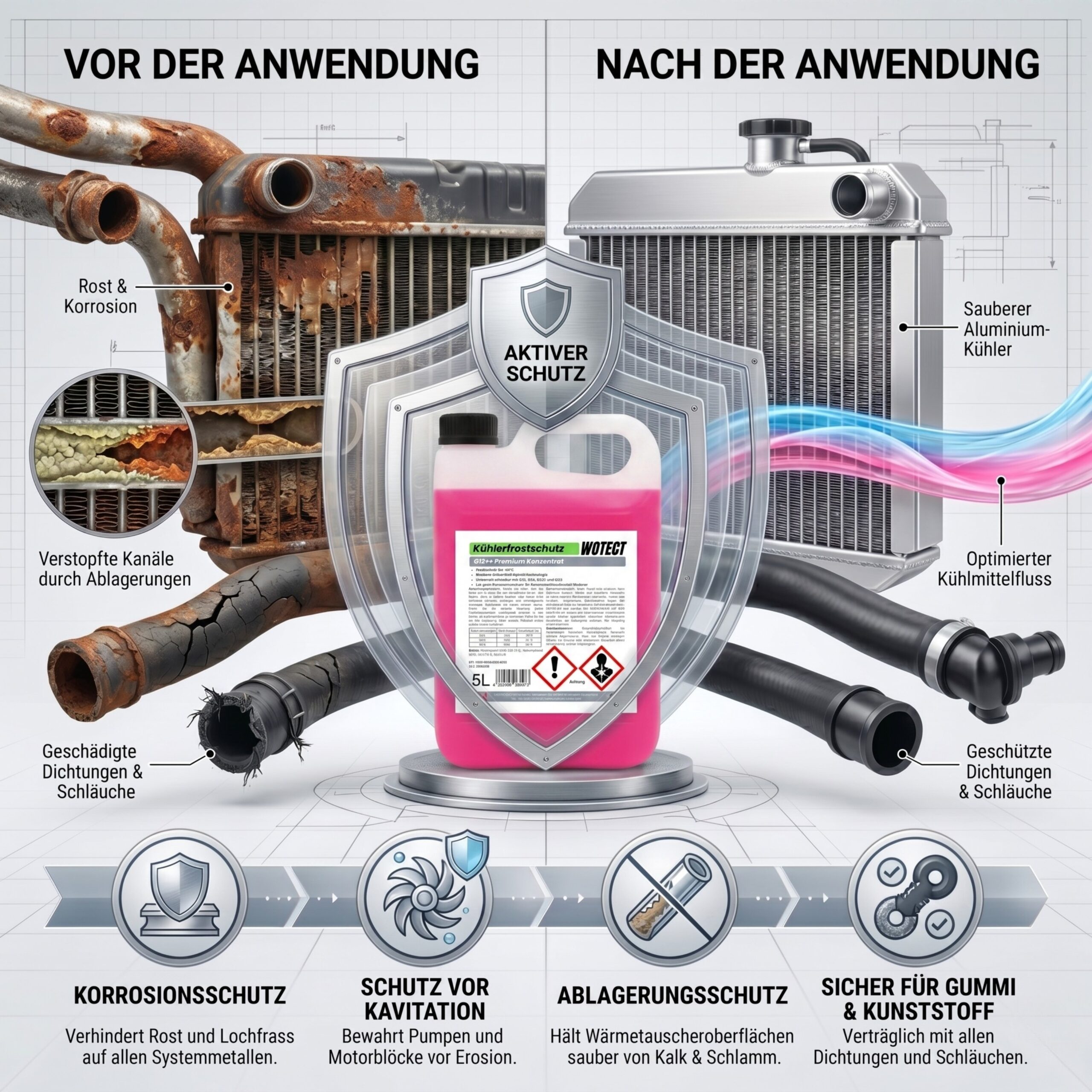 Kühlerfrostschutzmittel G12++ Konzentrat - Premium HOAT-Motorschutz – Bild 4