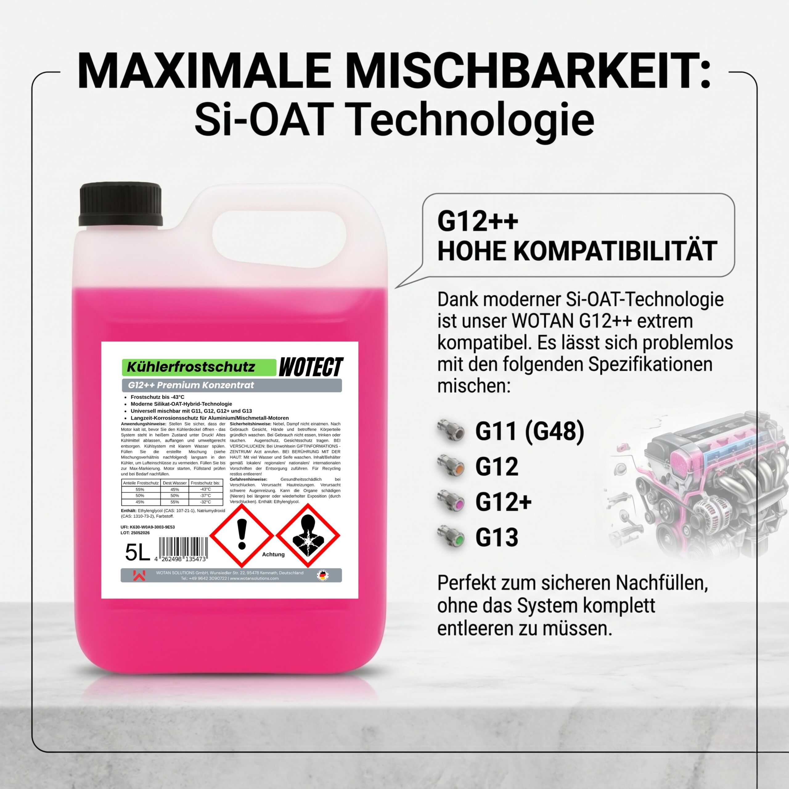 Kühlerfrostschutzmittel G12++ Konzentrat - Premium HOAT-Motorschutz – Bild 6