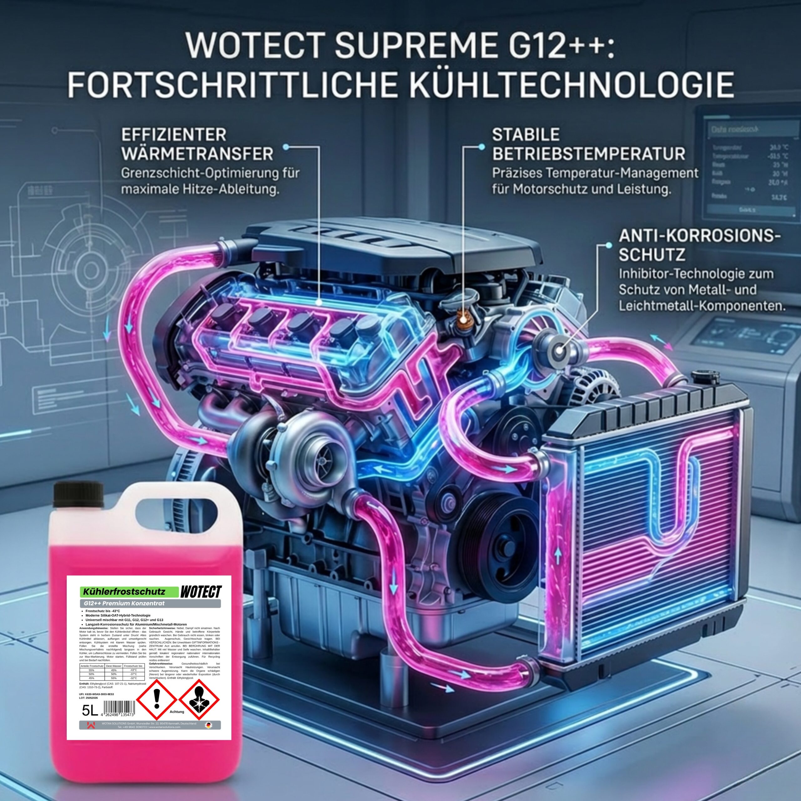 Kühlerfrostschutzmittel G12++ Konzentrat - Premium HOAT-Motorschutz – Bild 7