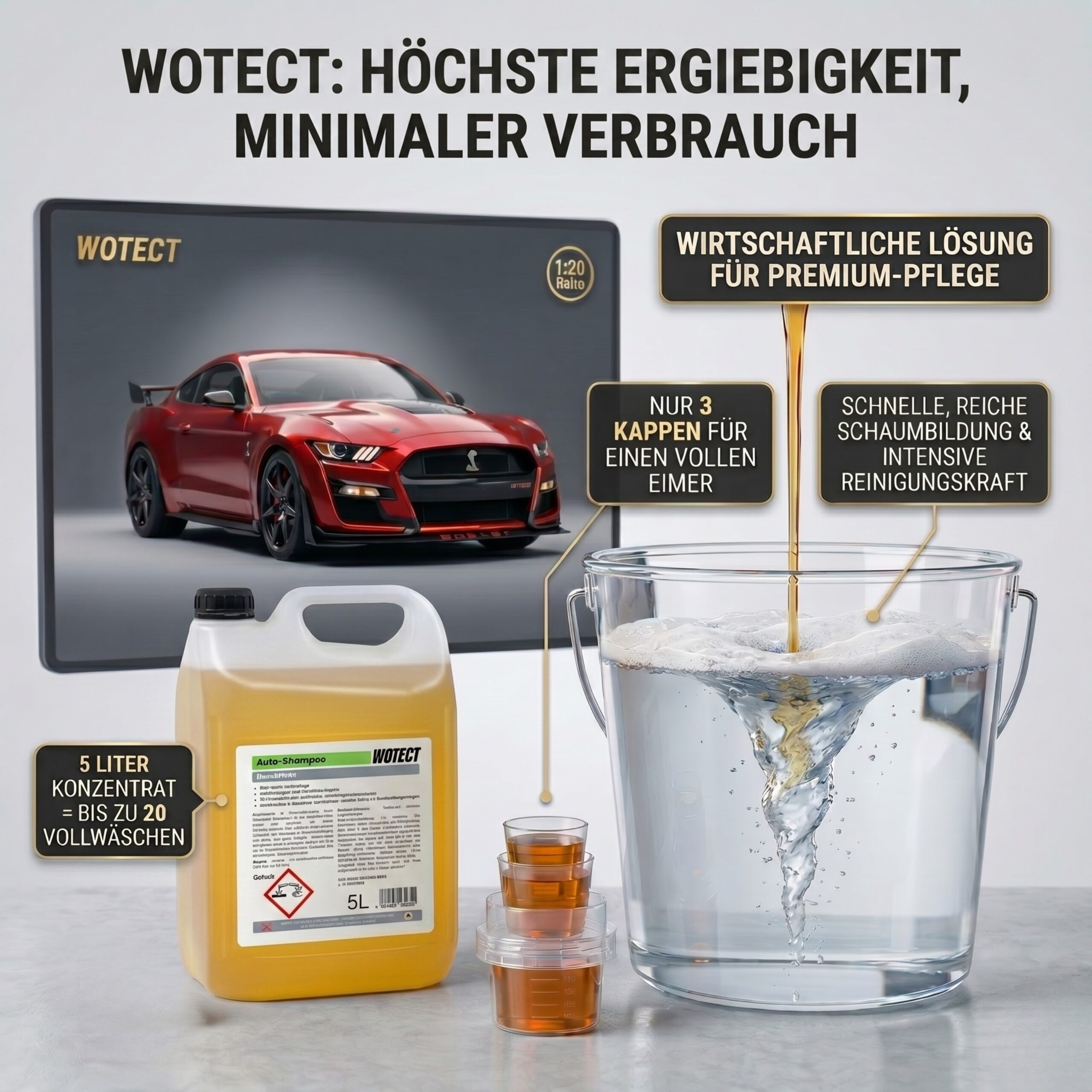Autoshampoo Konzentrat - pH-Neutrale Tiefenreinigung & Glanz-Finish – Bild 4