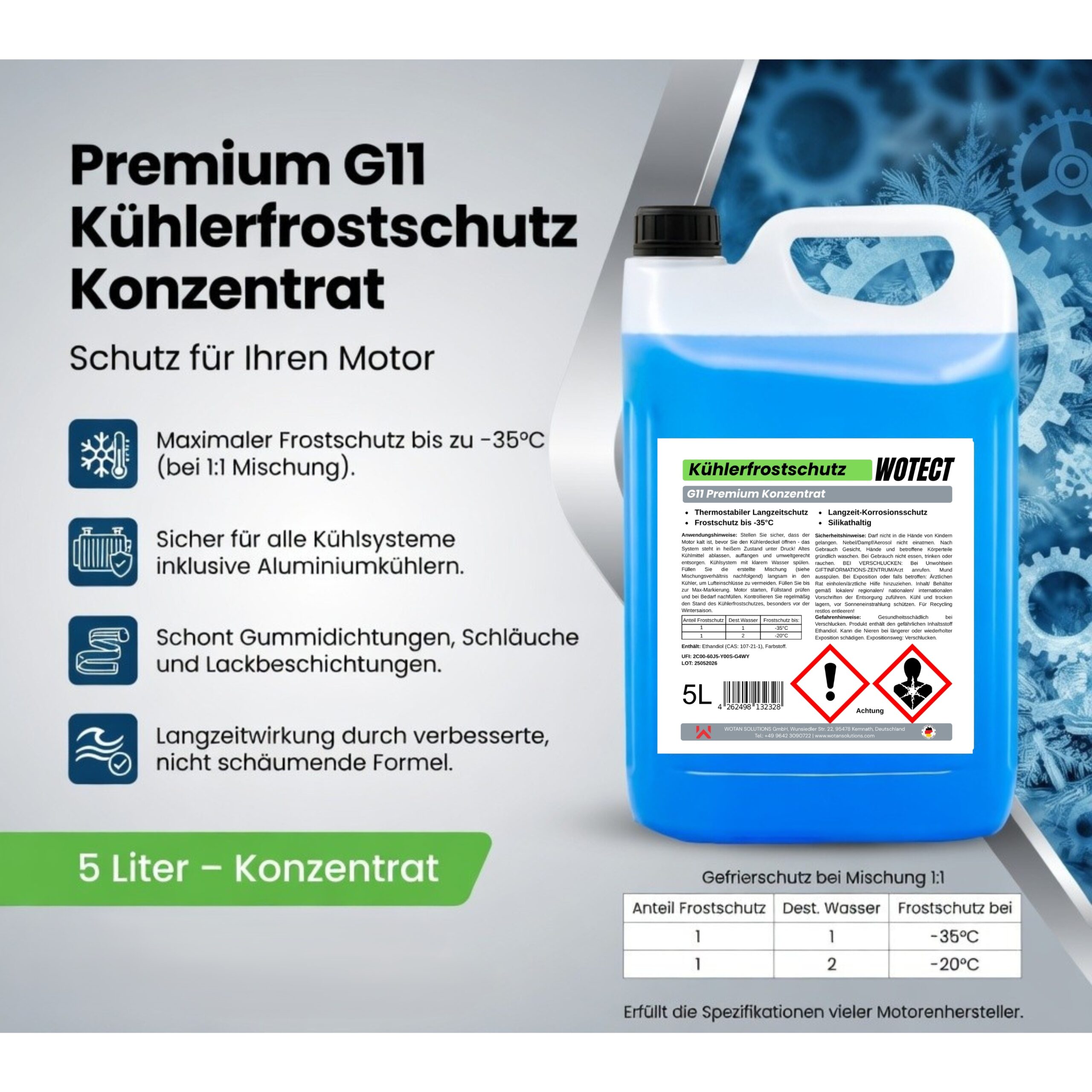 Kühlerfrostschutzmittel G11 Konzentrat - Premium-Motorschutz – Bild 2