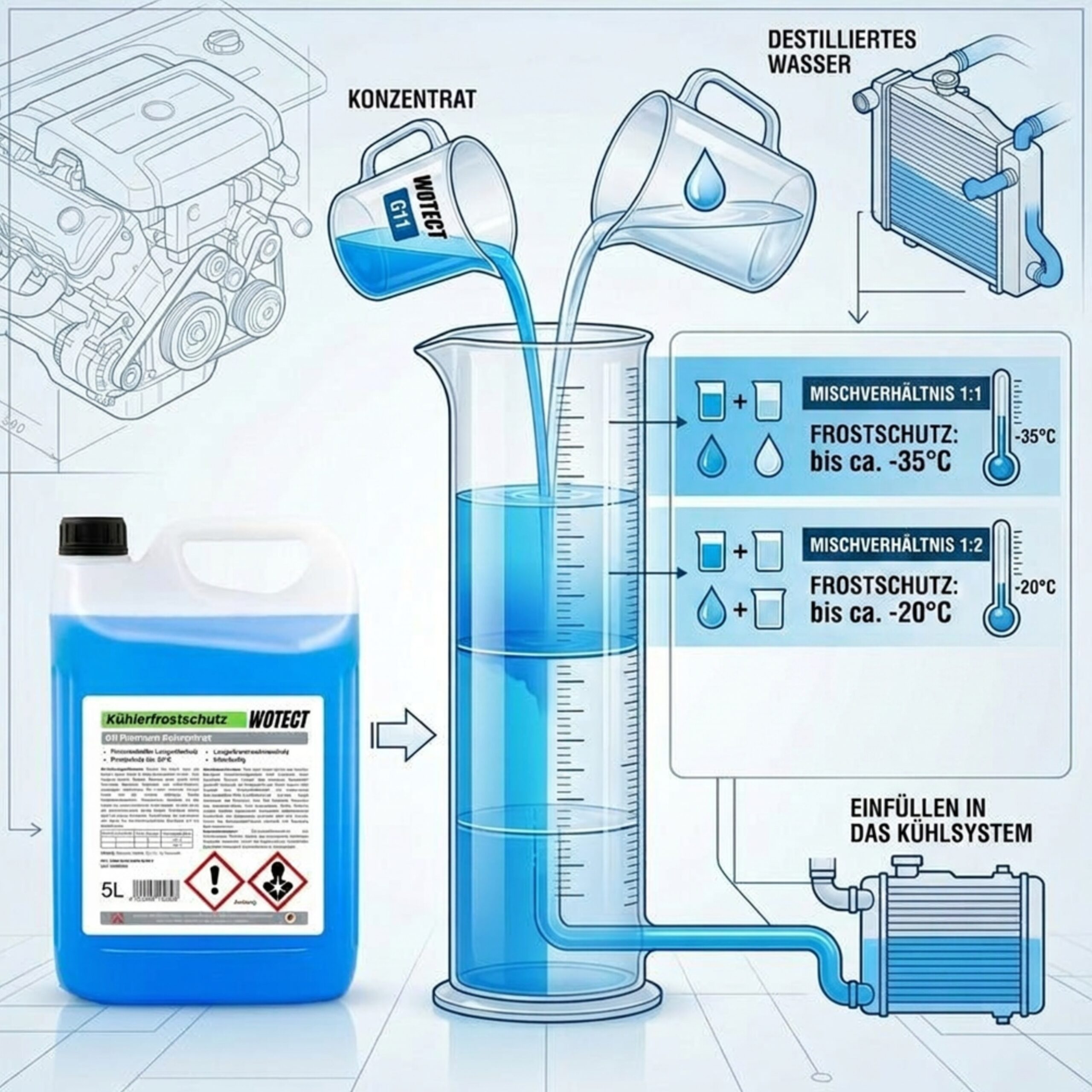 Kühlerfrostschutzmittel G11 Konzentrat - Premium-Motorschutz – Bild 4