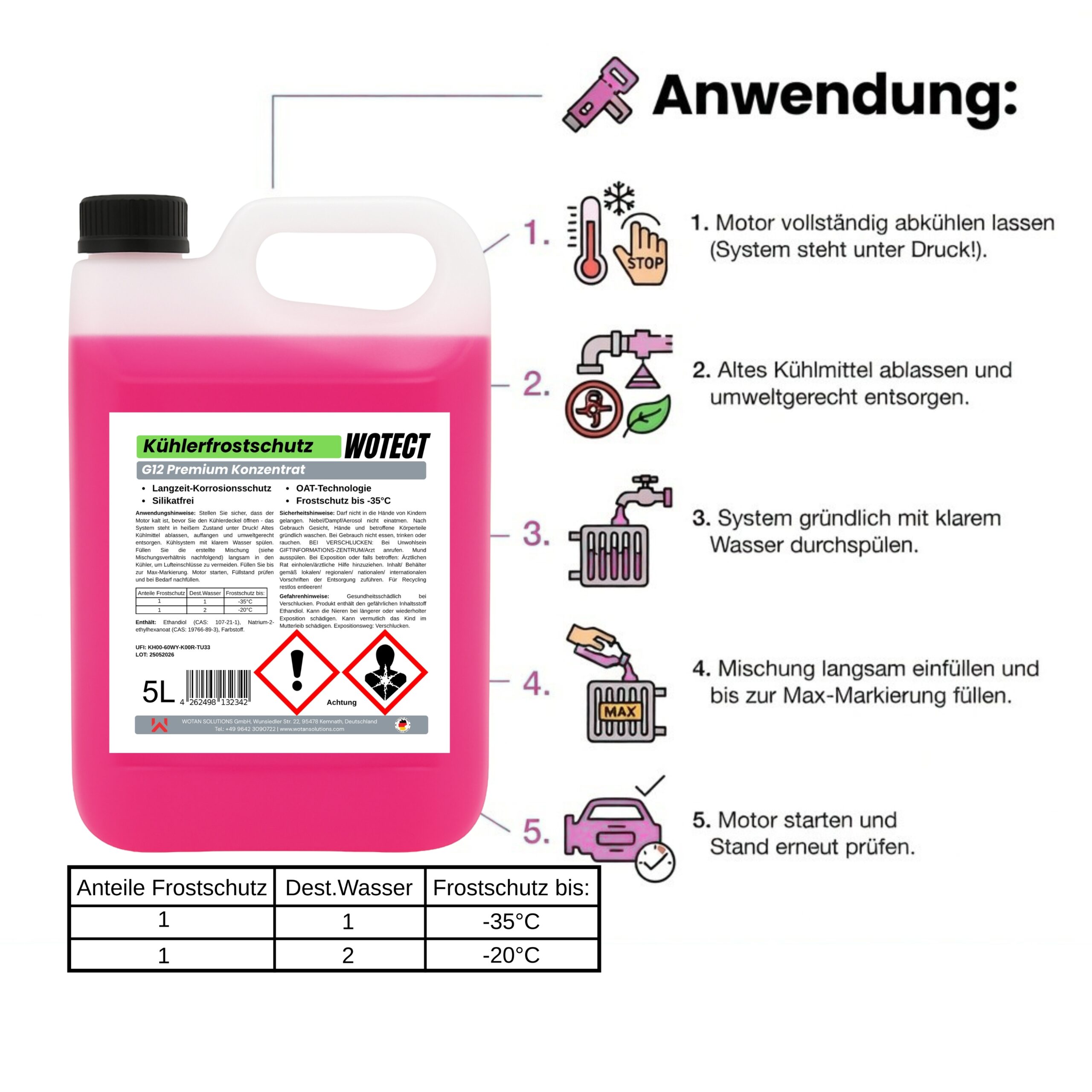 Kühlerfrostschutz G12 Konzentrat - Silikatfreier – Bild 4