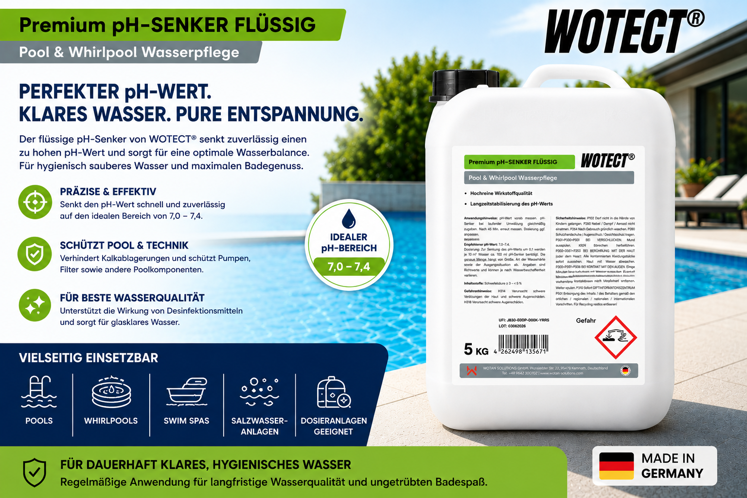 Premium pH-Senker Flüssig - Pool & Whirlpool Wasserpflege – Bild 3