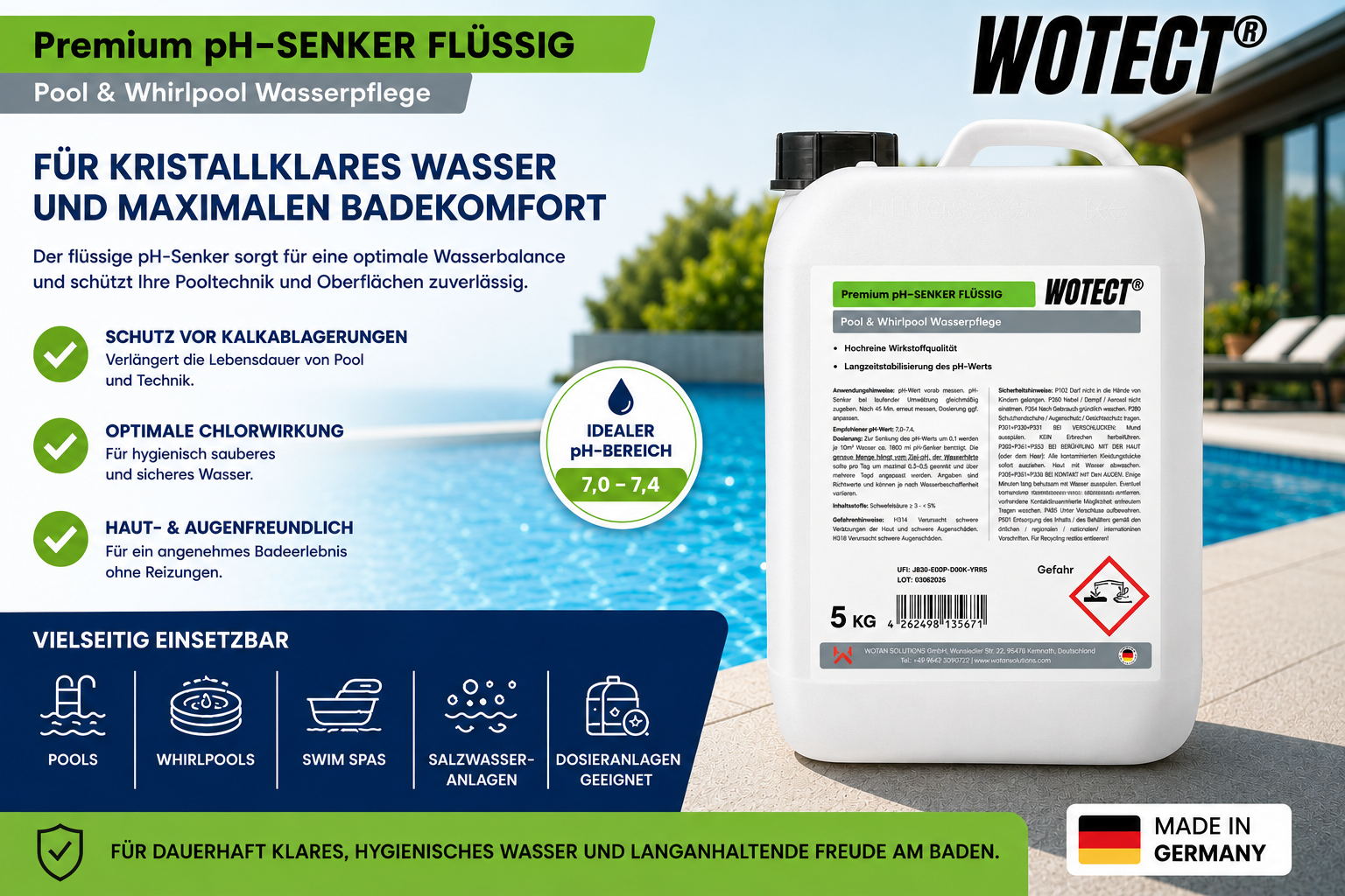 Premium pH-Senker Flüssig - Pool & Whirlpool Wasserpflege – Bild 2