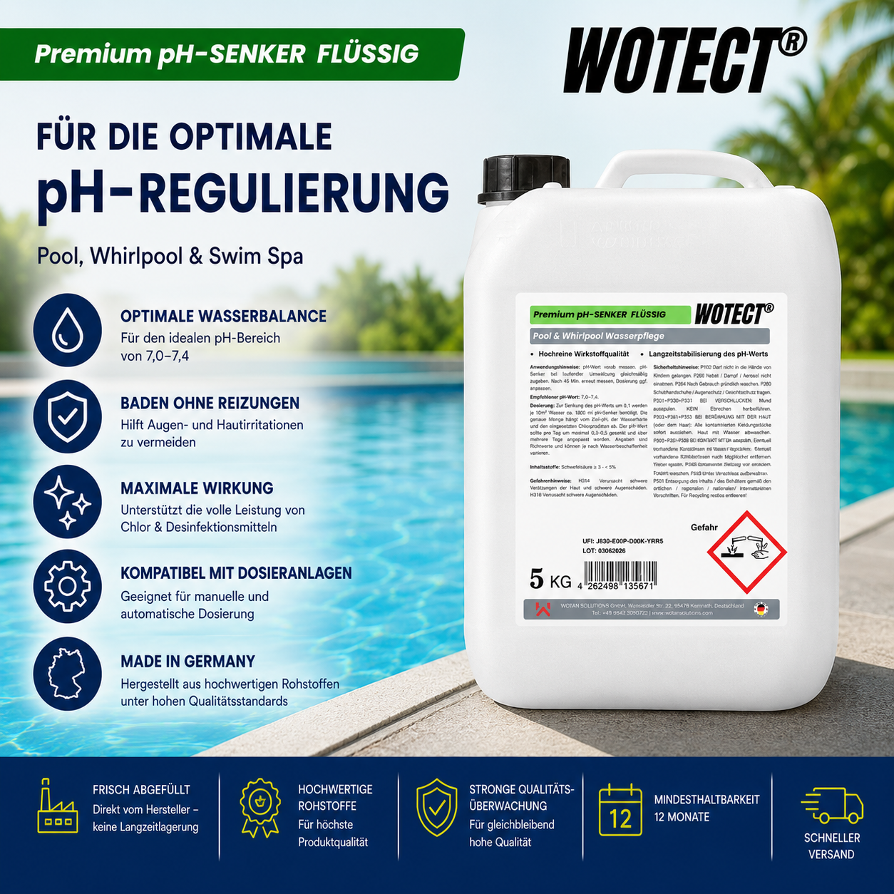 Premium pH-Senker Flüssig - Pool & Whirlpool Wasserpflege – Bild 5